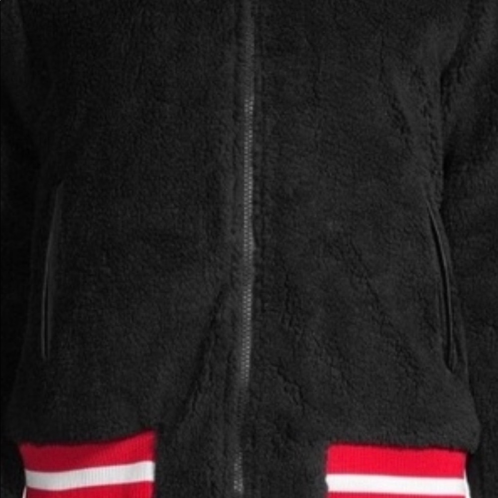 Faux Fur-Trim Bomber Jacket - Picture 3 of 5